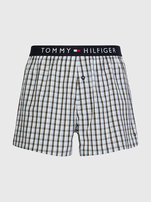 Beige Tommy Hilfiger Original Logo Waistband Print Boxer Shorts Men's Underwear | TH803LKM