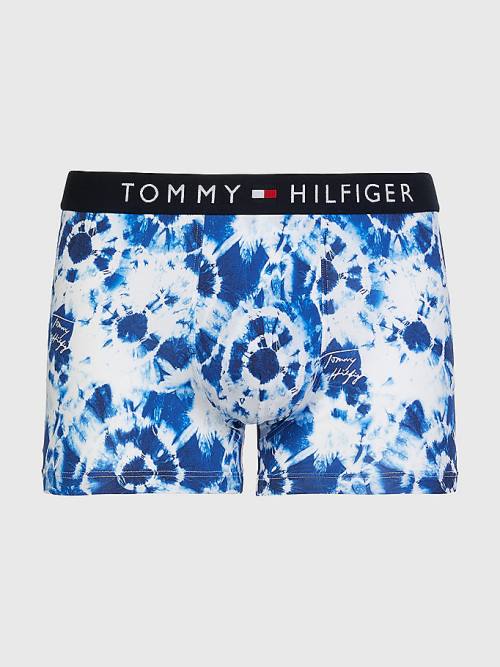 Beige Tommy Hilfiger Original Stretch Microfibre Print Trunks Men's Underwear | TH268BQC