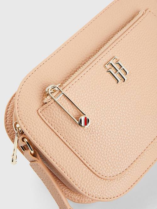 Beige Tommy Hilfiger Pebble Grain Camera Women's Bags | TH142GEI