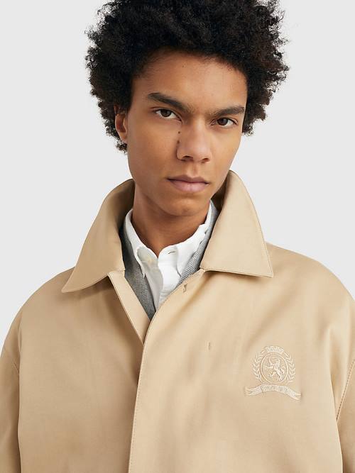 Beige Tommy Hilfiger Prep Technical Car Men's Coats | TH450QUV