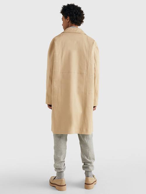 Beige Tommy Hilfiger Prep Technical Car Men's Coats | TH450QUV