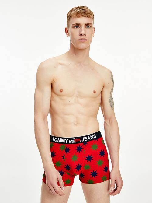 Beige Tommy Hilfiger Print Cotton Trunks Men\'s Underwear | TH720QJR