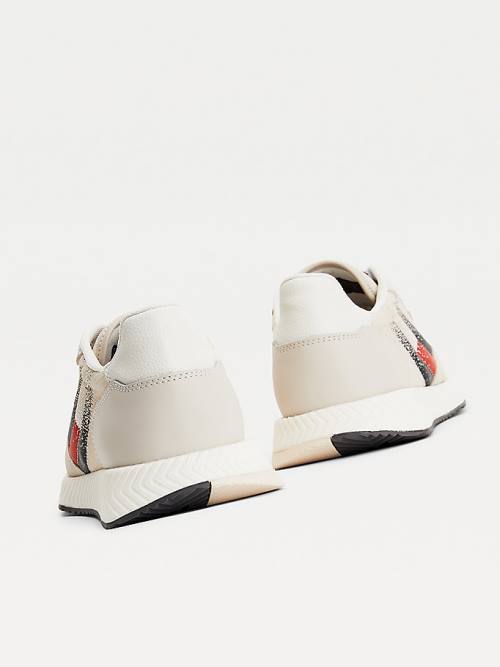 Beige Tommy Hilfiger Ripstop Flag Cleat Women's Sneakers | TH321IRC