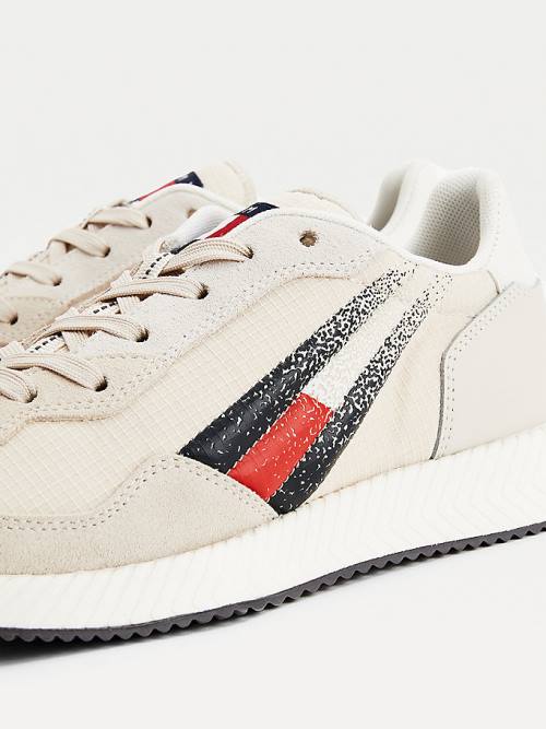 Beige Tommy Hilfiger Ripstop Flag Cleat Women's Sneakers | TH321IRC