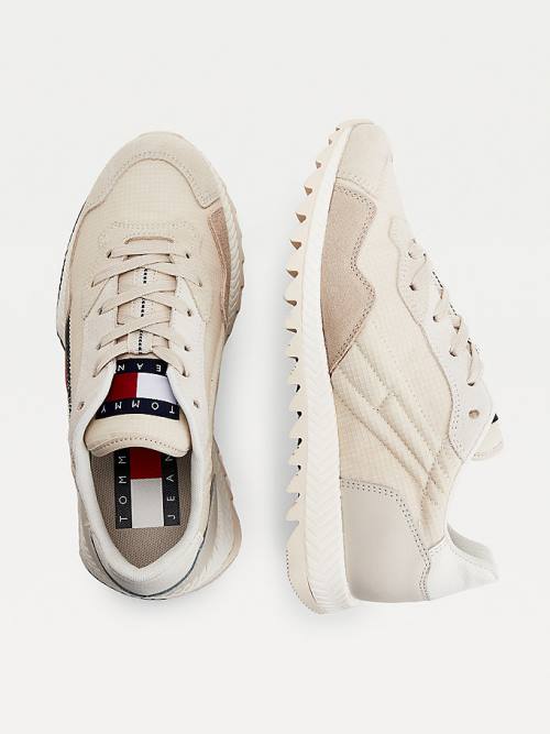 Beige Tommy Hilfiger Ripstop Flag Cleat Women's Sneakers | TH321IRC