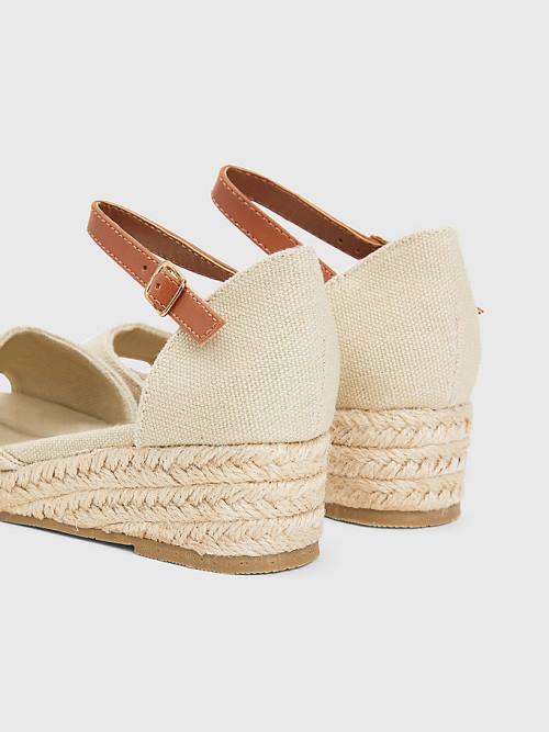 Beige Tommy Hilfiger Rope Wedge Girls' Sandals | TH352NKR