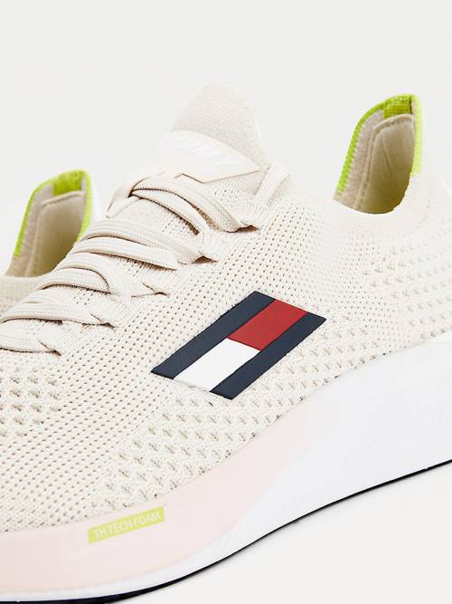 Beige Tommy Hilfiger Sport Performance Knitted Elite Women's Sneakers | TH475CFP