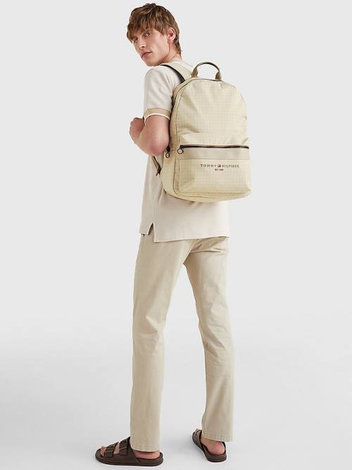 Beige Tommy Hilfiger TH Established Backpack Men's Bags | TH719TQX