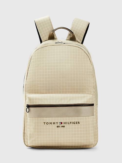 Beige Tommy Hilfiger TH Established Backpack Men\'s Bags | TH719TQX