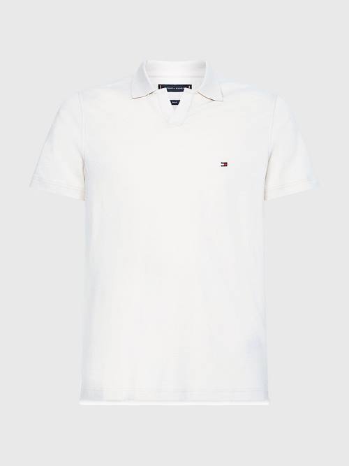 Beige Tommy Hilfiger TH Flex Slim Fit Men's Polo Shirts | TH965QNX