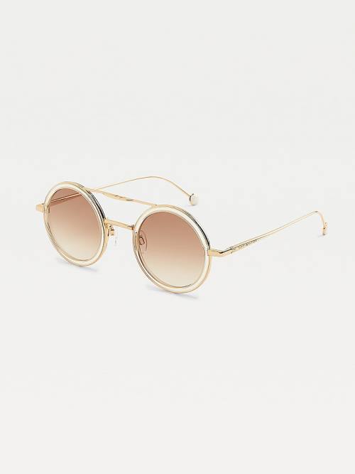 Beige Tommy Hilfiger TOMMYXINDYA Round Women's Sunglasses | TH560IXM