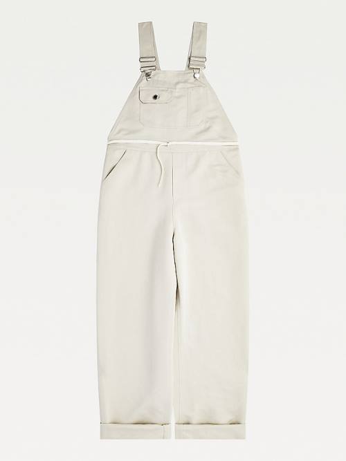 Beige Tommy Hilfiger TOMMYXINDYA Satin Dungarees Women's Dress | TH301BAM