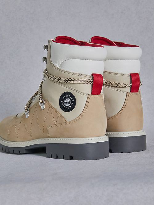 Beige Tommy Hilfiger TOMMYXTIMBERLAND Waterproof Hiking Men's Boots | TH135HVM