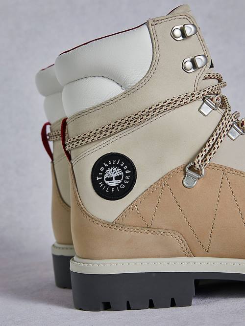 Beige Tommy Hilfiger TOMMYXTIMBERLAND Waterproof Hiking Men's Boots | TH135HVM