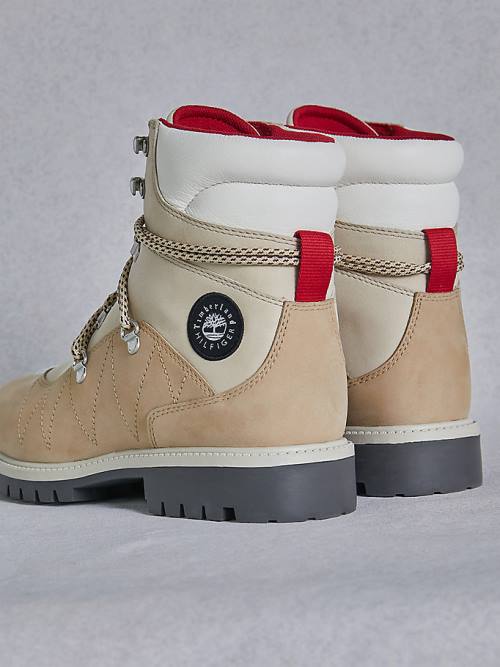 Beige Tommy Hilfiger TOMMYXTIMBERLAND Waterproof Cleated Hiking Women's Boots | TH625SIJ