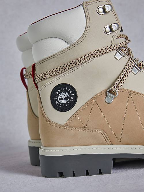 Beige Tommy Hilfiger TOMMYXTIMBERLAND Waterproof Cleated Hiking Women's Boots | TH625SIJ