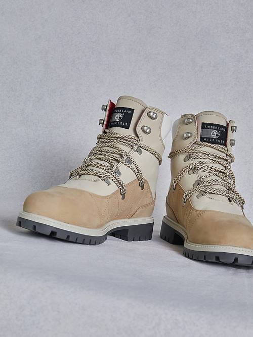 Beige Tommy Hilfiger TOMMYXTIMBERLAND Waterproof Cleated Hiking Women's Boots | TH625SIJ