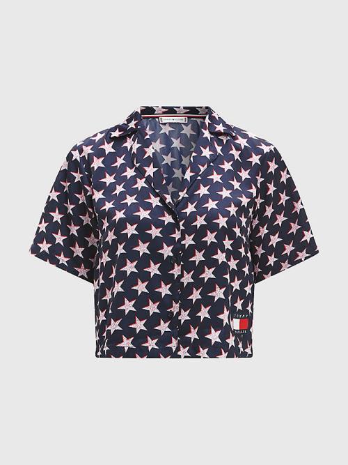 Beige Tommy Hilfiger Tommy 85 Star Print Shirt Women's Pyjamas | TH268DJG