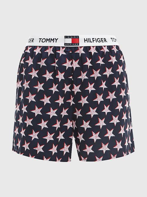 Beige Tommy Hilfiger Tommy 85 Star Print Logo Waistband Shorts Women's Pyjamas | TH821DTH