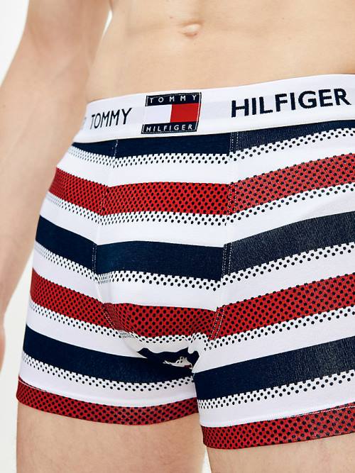 Beige Tommy Hilfiger Tommy 85 Stretch Cotton Logo Trunks Men's Underwear | TH140XOU