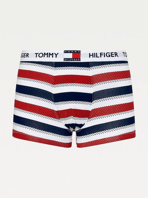 Beige Tommy Hilfiger Tommy 85 Stretch Cotton Logo Trunks Men's Underwear | TH140XOU