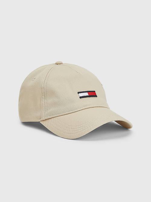 Beige Tommy Hilfiger Tommy Jeans Cap Men\'s Hats | TH469ZVN