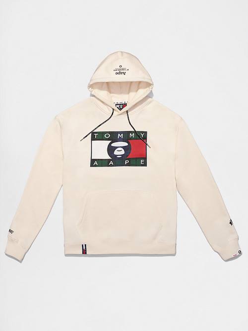 Beige Tommy Hilfiger Tommy X AAPE Men\'s Hoodie | TH213QUH