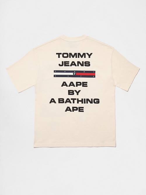 Beige Tommy Hilfiger Tommy X AAPE Men's T Shirts | TH489YNB