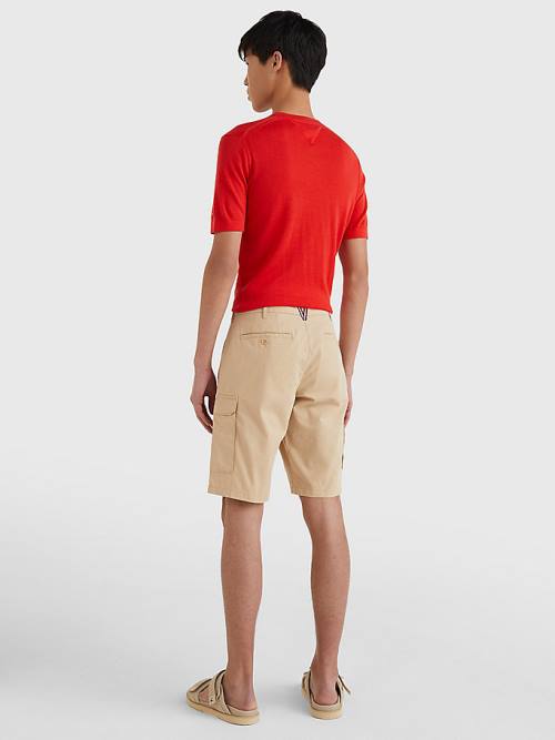 Beige Tommy Hilfiger Twill Cargo Men's Shorts | TH147XAE