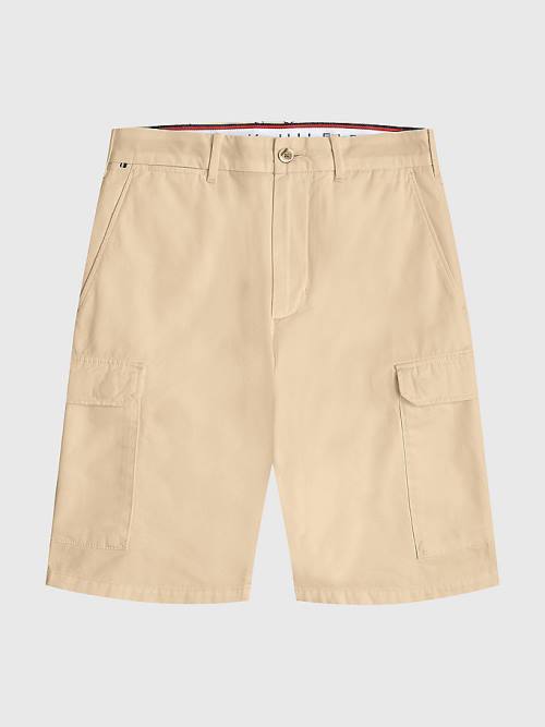 Beige Tommy Hilfiger Twill Cargo Men's Shorts | TH147XAE