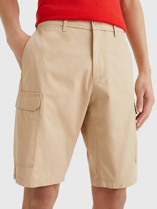 Beige Tommy Hilfiger Twill Cargo Men\'s Shorts | TH147XAE