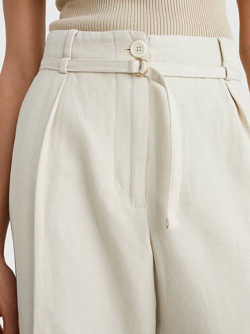 Beige Tommy Hilfiger Utility Relaxed Fit Chinos Women's Pants | TH094BMH