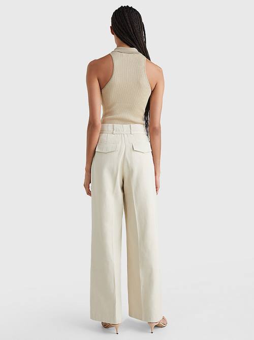 Beige Tommy Hilfiger Utility Relaxed Fit Chinos Women's Pants | TH094BMH