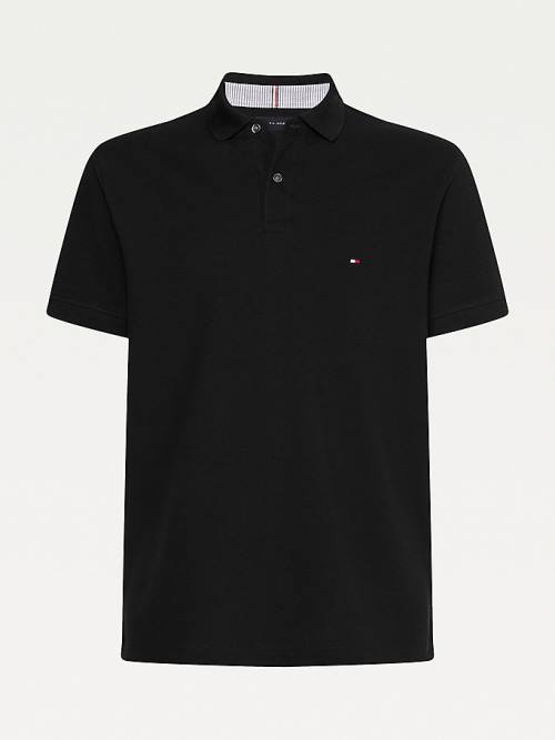 Black Tommy Hilfiger 1985 Essential TH Flex Men's Polo Shirts | TH628ATR