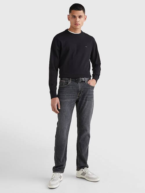 Black Tommy Hilfiger 1985 Essential TH Flex Sweatshirt Men's Sweaters | TH849LFX