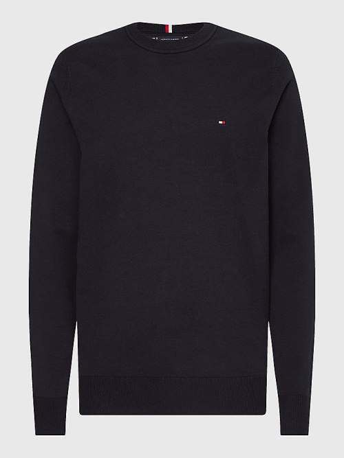 Black Tommy Hilfiger 1985 Essential TH Flex Sweatshirt Men's Sweaters | TH849LFX