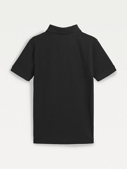 Black Tommy Hilfiger 1985 Organic Cotton Polo Boys' T Shirts | TH706UEH