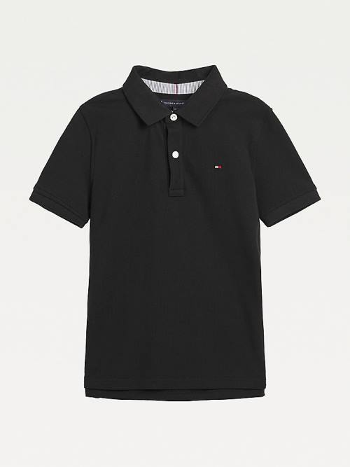 Black Tommy Hilfiger 1985 Organic Cotton Polo Boys\' T Shirts | TH706UEH