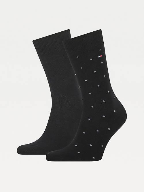 Black Tommy Hilfiger 2-Pack Dot Men\'s Socks | TH095CQW