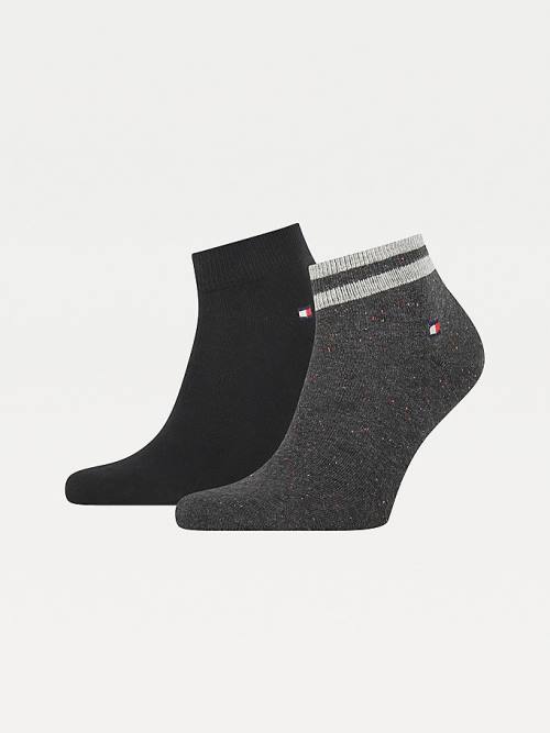 Black Tommy Hilfiger 2-Pack Neppy Ankle-Length Men\'s Socks | TH938CTY