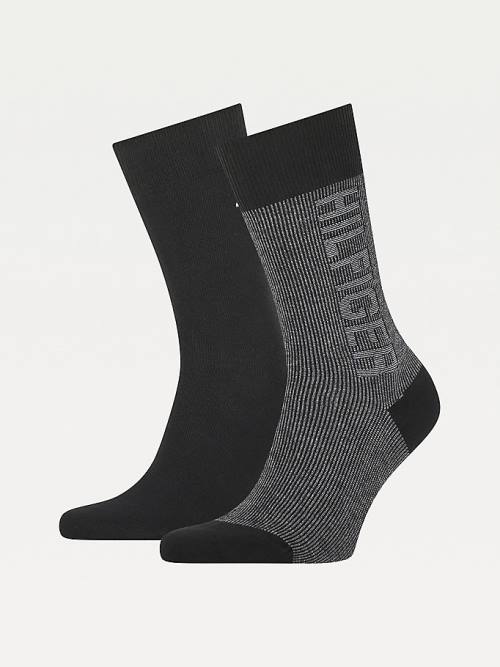 Black Tommy Hilfiger 2-Pack Rib Men\'s Socks | TH920HEW