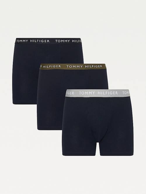 Black Tommy Hilfiger 3-Pack Logo Waistband Boxer Briefs Men\'s Underwear | TH581UQZ