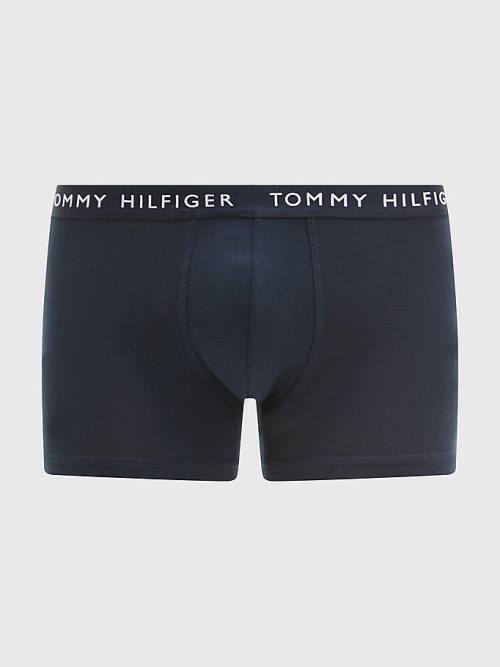 Black Tommy Hilfiger 3-Pack Logo Waistband Trunks Men\'s Underwear | TH863USI