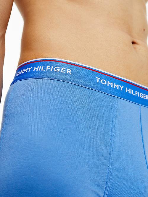 Black Tommy Hilfiger 3-Pack Logo Waistband Trunks Men's Underwear | TH936GAH