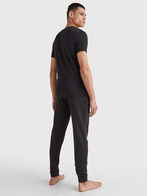 Black Tommy Hilfiger 3-Pack Premium Essential Crew Neck Men's Pyjamas | TH169XCH