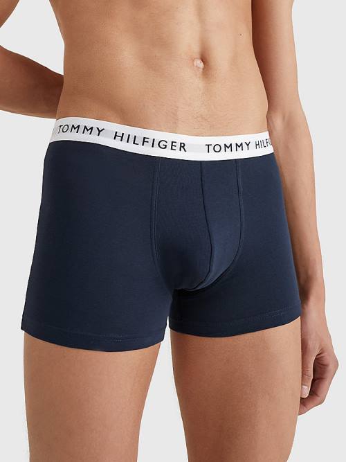 Black Tommy Hilfiger 3-Pack Repeat Logo Trunks Men\'s Underwear | TH807ZNQ