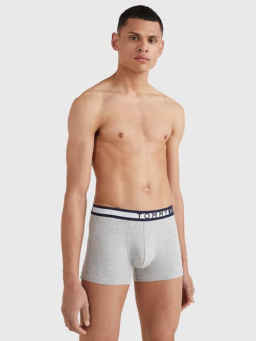 Black Tommy Hilfiger 3-Pack Statement Waistband Trunks Men's Underwear | TH253AJR