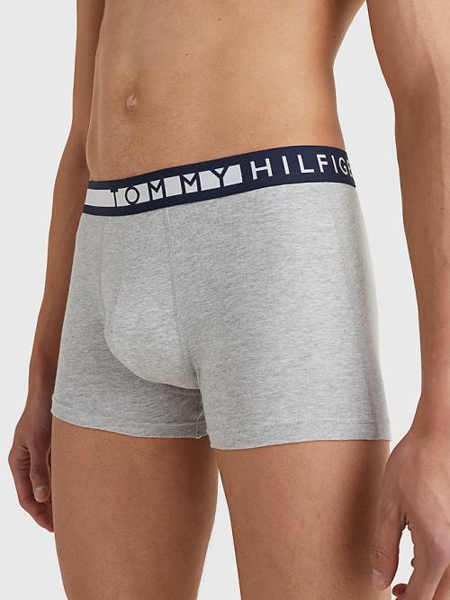 Black Tommy Hilfiger 3-Pack Statement Waistband Trunks Men's Underwear | TH253AJR