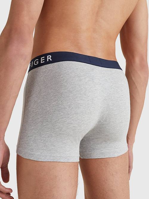 Black Tommy Hilfiger 3-Pack Statement Waistband Trunks Men's Underwear | TH253AJR