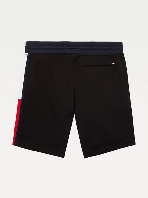 Black Tommy Hilfiger Adaptive Signature Sweat Men's Shorts | TH528FLN